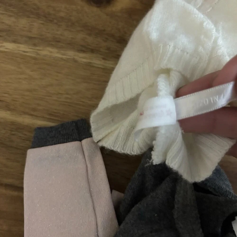American Girl Gray & Pink Bomber Jacket &‎ Cable Knit Sweater FLAWS! AS IS!